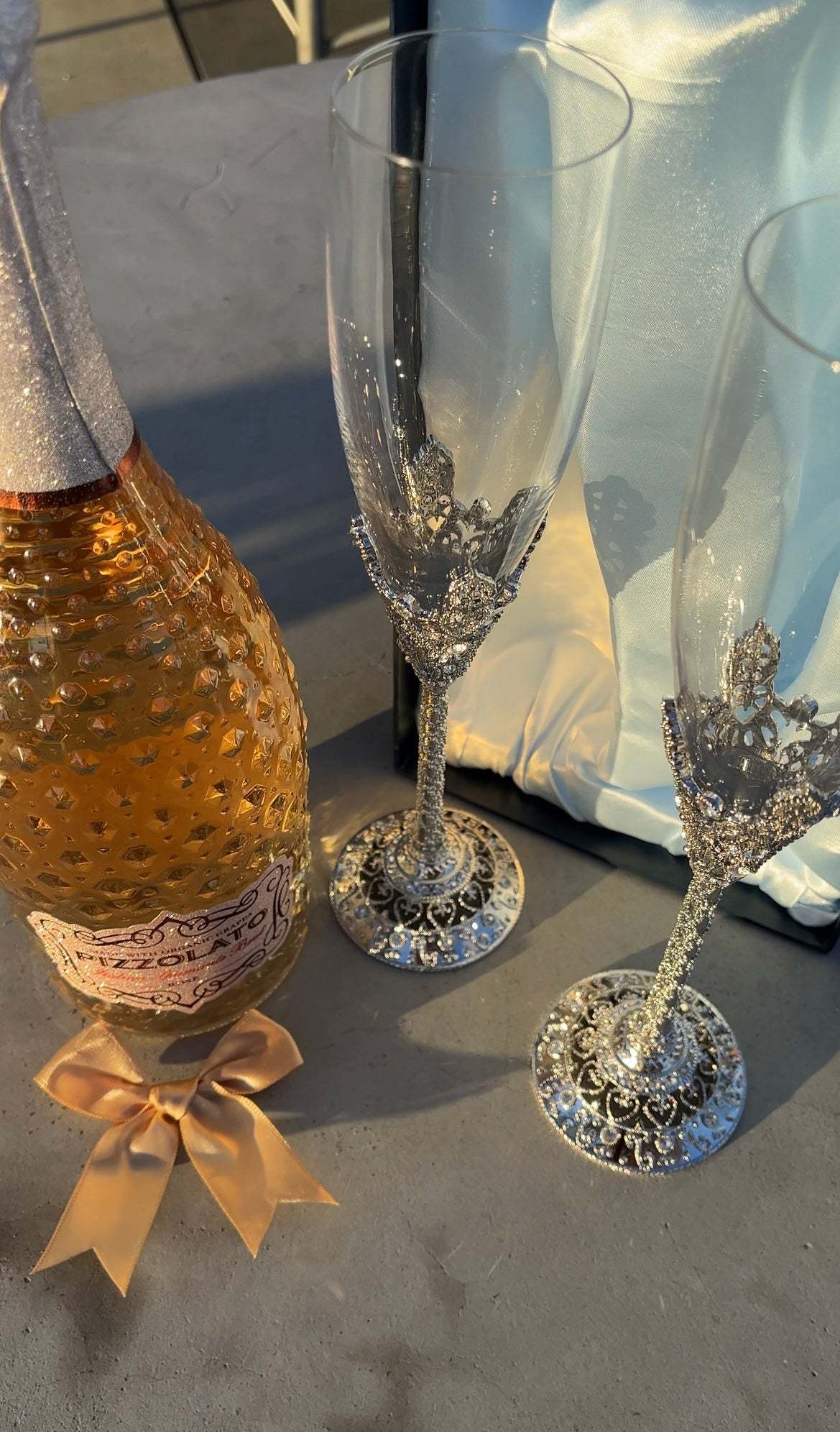 Princess Rhinestone Champagne Glass
