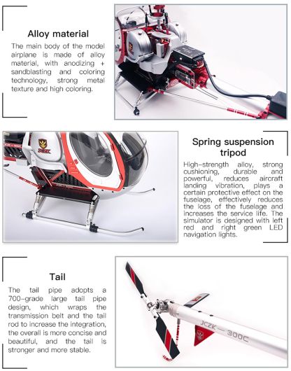 JCZK 300C PRO 12CH Super Simulation Smart RC Helicopter RTF With GPS One-key Return Hover H1 Flight Control Flybarless