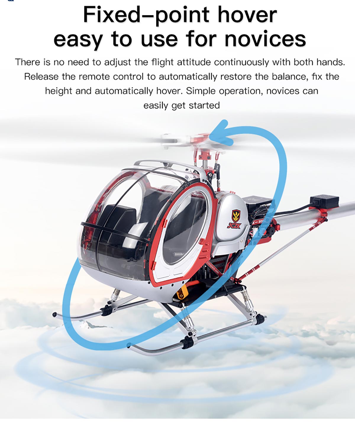 JCZK 300C PRO 12CH Super Simulation Smart RC Helicopter RTF With GPS One-key Return Hover H1 Flight Control Flybarless