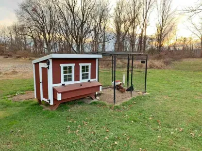 OvethtrEZ Farmhouse large Chicken Coop With Feeder And Waterer
