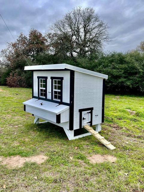 OvethtrEZ Farmhouse large Chicken Coop With Feeder And Waterer