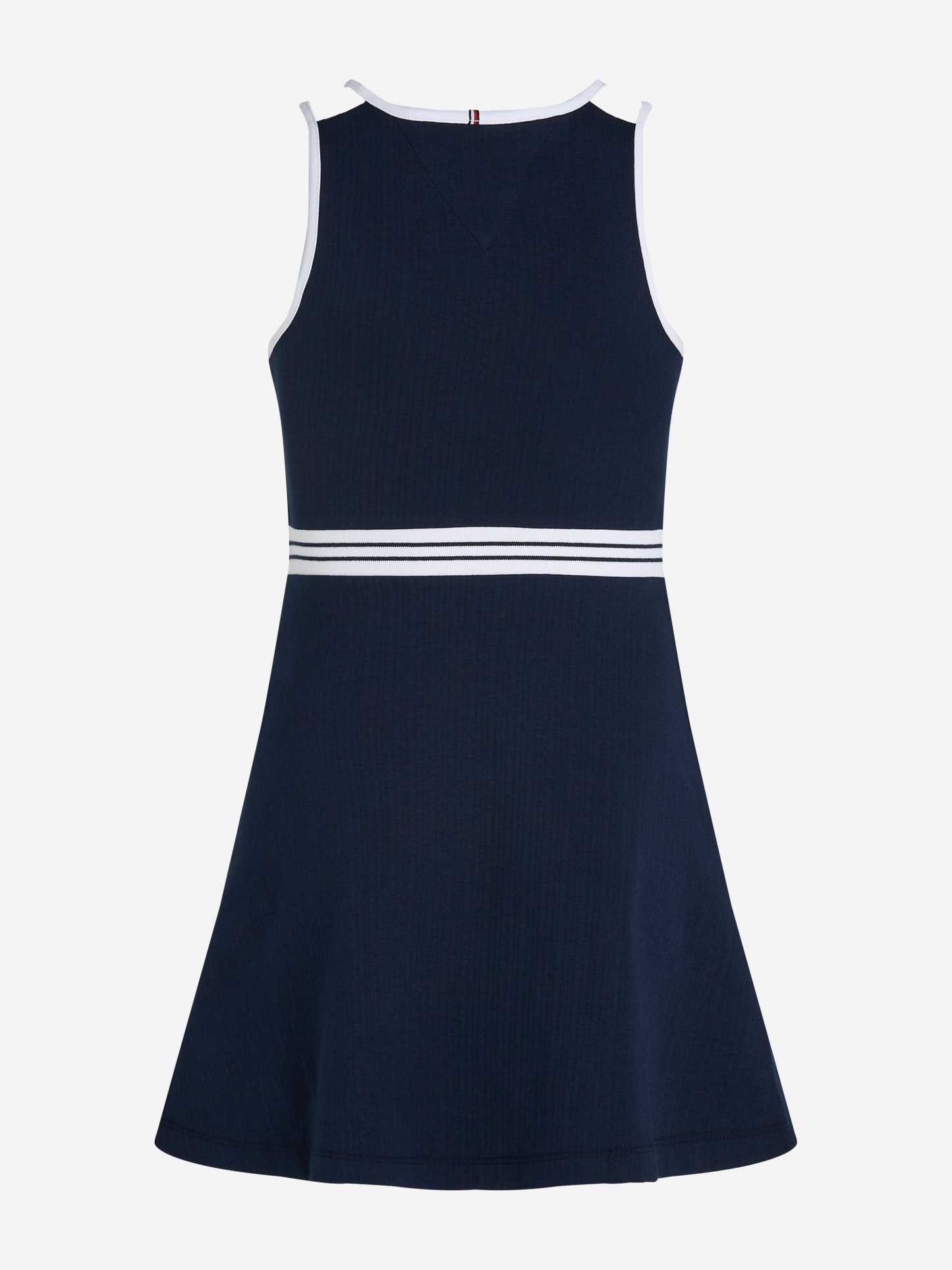 Tottgmmy Hilfigttger Girls Contrast Binding Skater Dress in Navy