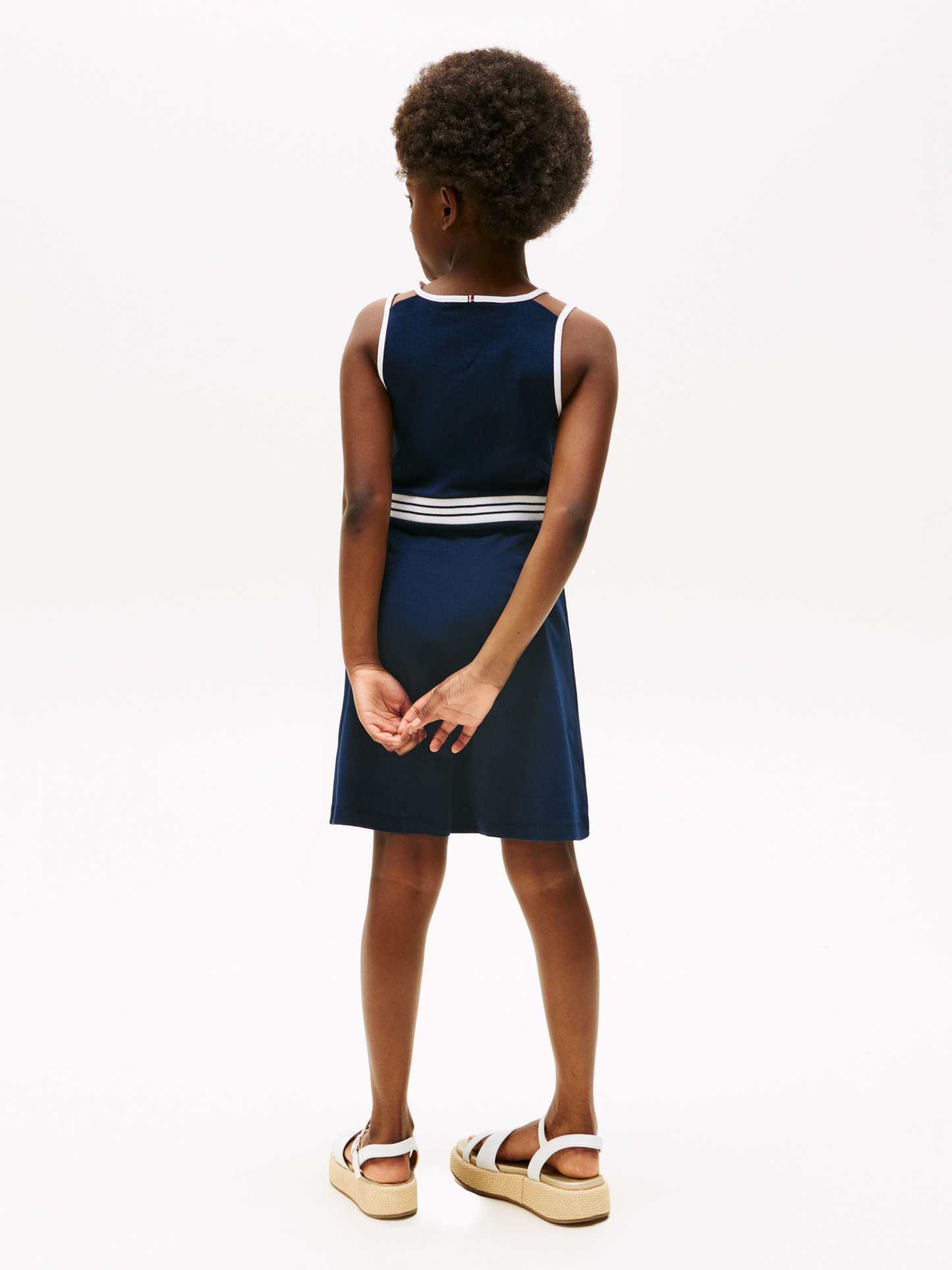 Tothtmmy Hilfigthter  Girls Contrast Binding Skater Dress in Navy