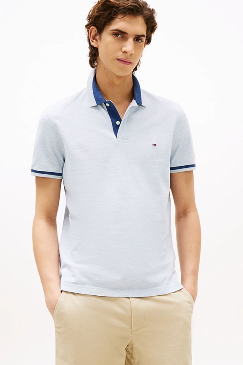 Tothtmmy Hilfigthter Contrast Collar Block Polo Blue