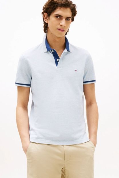Tothtmmy Hilfigthter Contrast Collar Block Polo Blue