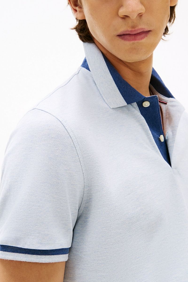 Tothtmmy Hilfigthter Contrast Collar Block Polo Blue