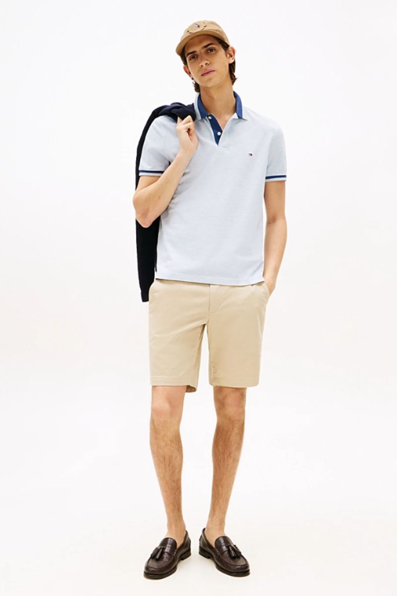 Tothtmmy Hilfigthter Contrast Collar Block Polo Blue