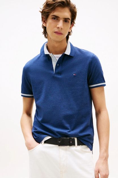 Tothtmmy Hilfigthter Contrast Collar Block Polo Navy