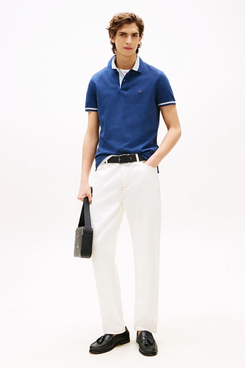 Tothtmmy Hilfigthter Contrast Collar Block Polo Navy