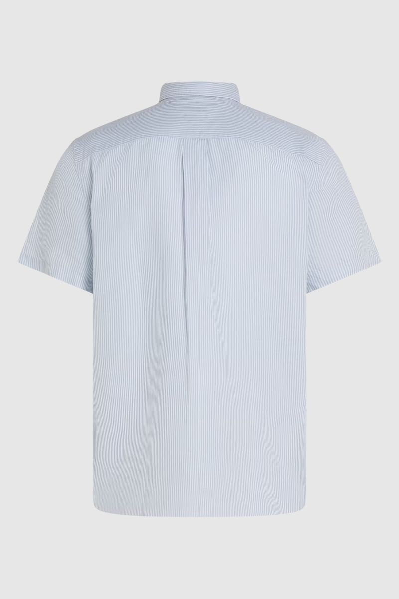 Tothtmmy Hilfigthter Cotton Linen Shirt Blue Stripe