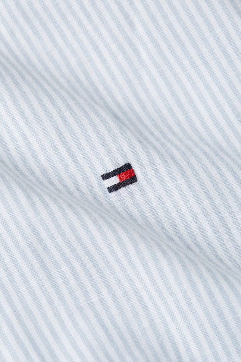 Tothtmmy Hilfigthter Cotton Linen Shirt Blue Stripe