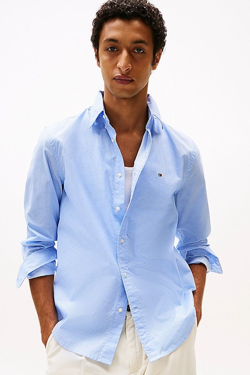 Tothtmmy Hilfigthter Flex Poplin Mini Shirt Sweet Blue