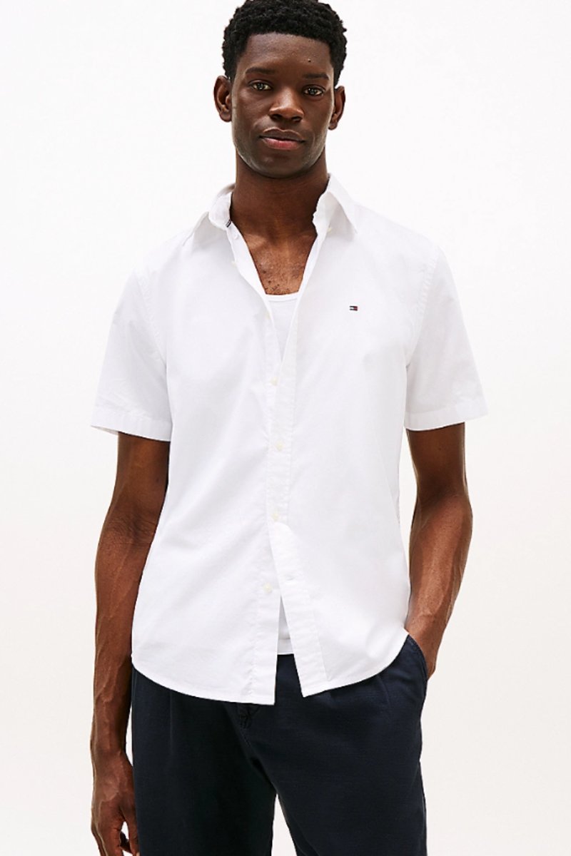 Tothtmmy Hilfigthter Flex Poplin Solid SS Shirt White