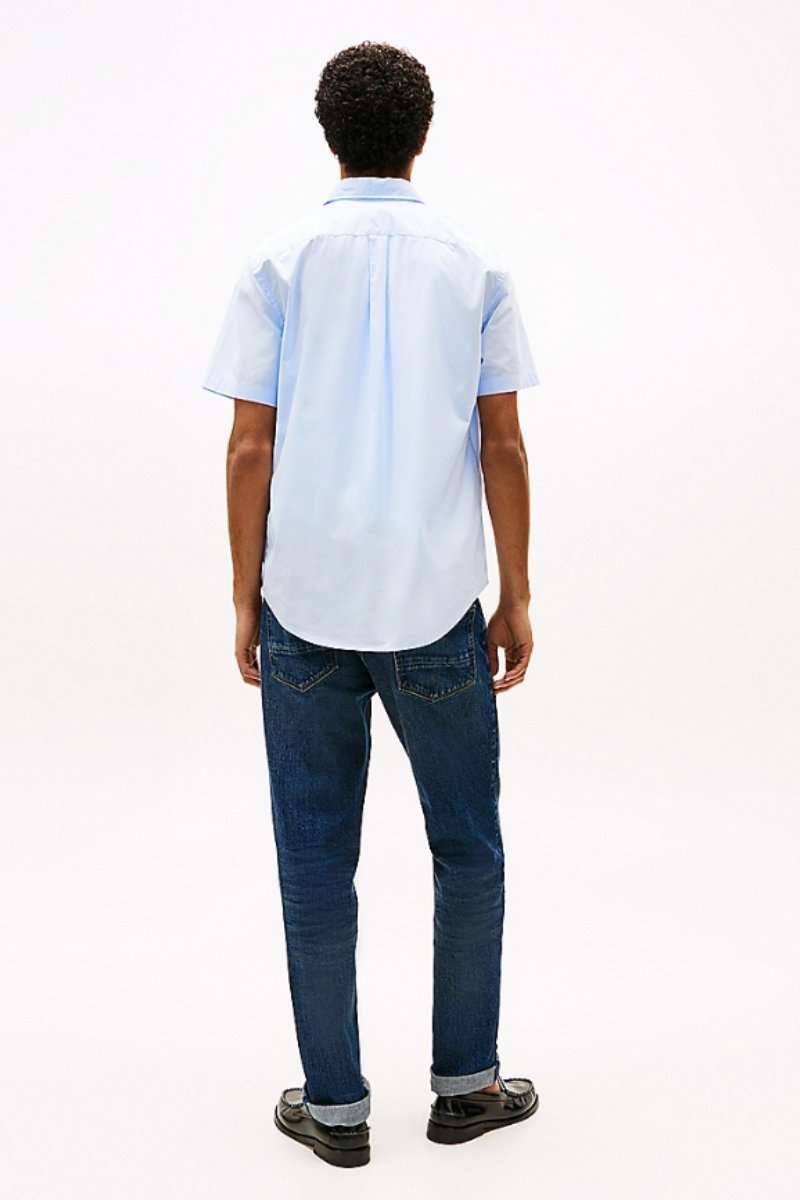 Tothtmmy Hilfigthter Flex Poplin Solid SS Shirt Blue