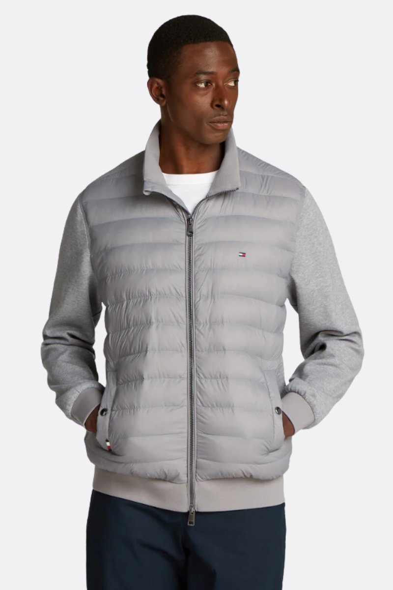 Tothtmmy Hilfigthter Mix Media Stand Collar Jacket