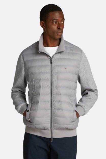 Tothtmmy Hilfigthter Mix Media Stand Collar Jacket