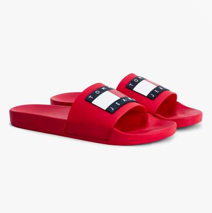 tothtmmy hilfigthter TJ POOL SLIDES Mens Slides Deep Crimson