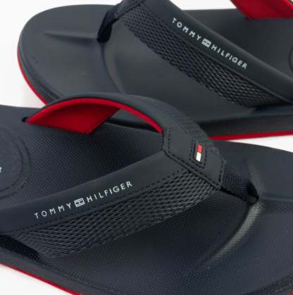 tothtmmy hilfigthter CONTRAST TEXTURE Mens Flip Flops Desert Sky
