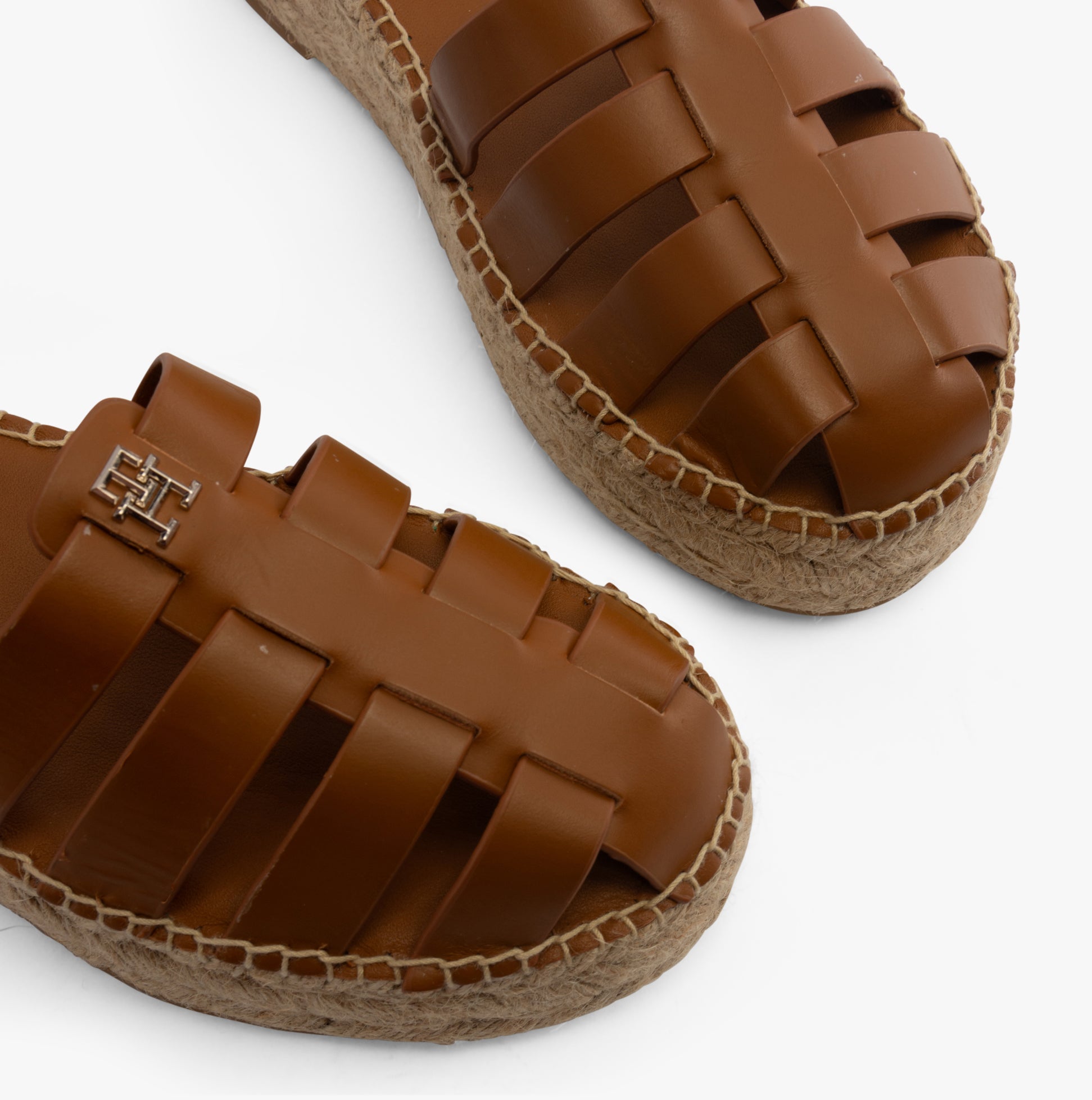 tothtmmy hilfigthter AUTHENTIC LEATHER Womens Espadrilles Cognac Brown