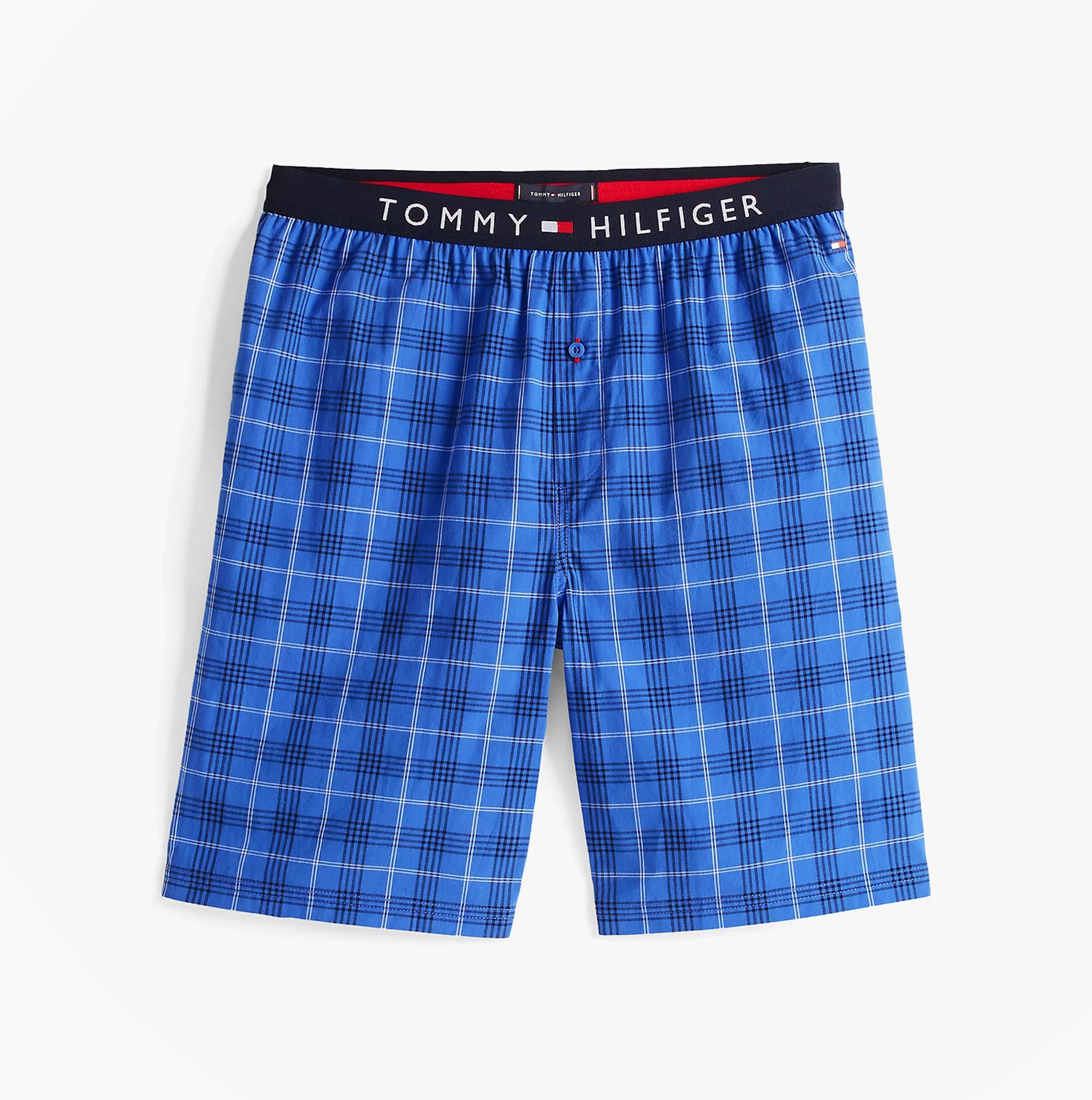 tothtmmy hilfigthter PURE COTTON Mens T-Shirt & Shorts Pyjama Set White / Grid Plaid