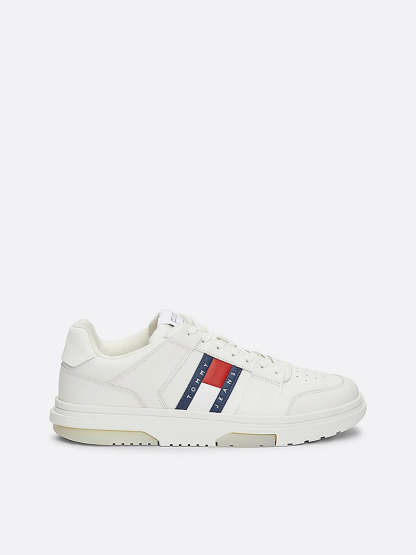 THE BROOKLYN LEATHER Trainers Mens Ecru