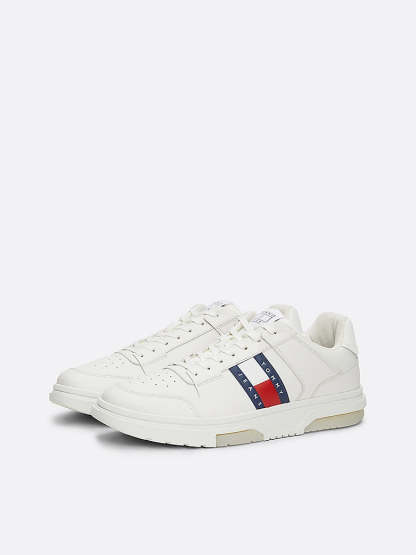 THE BROOKLYN LEATHER Trainers Mens Ecru