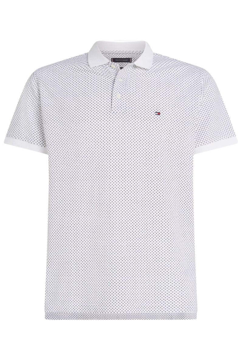 Tothtmmy Hilfigthter Pique Microprint Polo White