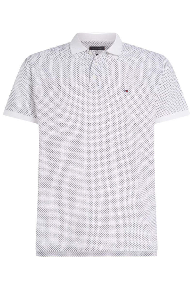 Tottgmmy Hilfigttger Pique Microprint Polo White