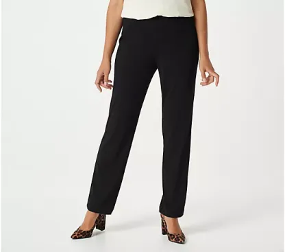 💥QthtVC Last Day Christmas Sale!!!🎉Susan Graver Essentials Reg Liquid Knit Straight Leg Pants