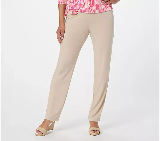 💥QthtVC Last Day Christmas Sale!!!🎉Susan Graver Essentials Reg Liquid Knit Straight Leg Pants
