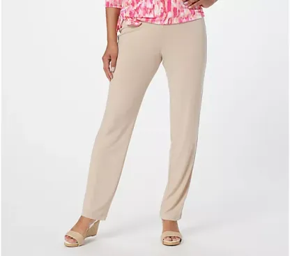 💥QthtVC Last Day Christmas Sale!!!🎉Susan Graver Essentials Reg Liquid Knit Straight Leg Pants