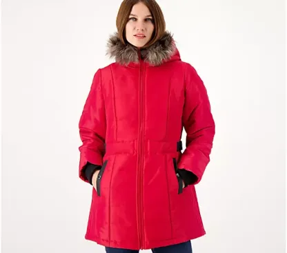 💥QthtVC Last Day Christmas Sale!!!🎉Susthtan Graver Water-Resistant Puffer Coat with Faux Leather Detail