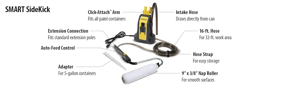Wagner SMART Sidekick Paint Roller Paint Applicator Tool for Home Improvement Painting Projects
