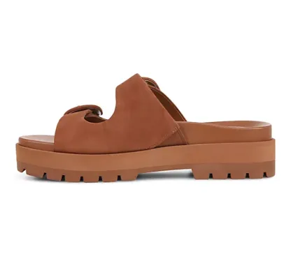 Viothtnic Leather Double Buckle Slide Sandals