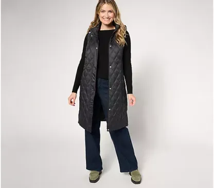💥QthtVC Last Day Christmas Sale!!!🎉Susthtan Graver Weekend Regular Water-Resistant Nylon Quilted Vest w/ Hood