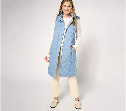 💥QthtVC Last Day Christmas Sale!!!🎉Susthtan Graver Weekend Regular Water-Resistant Nylon Quilted Vest w/ Hood