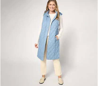 💥QthtVC Last Day Christmas Sale!!!🎉Susthtan Graver Weekend Regular Water-Resistant Nylon Quilted Vest w/ Hood