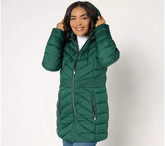💥QthtVC Last Day Christmas Sale!!!🎉Suthtsan Graver Water-Resistant Quilted Jacket With Hood & Waist Detail