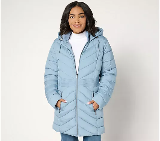 💥QthtVC Last Day Christmas Sale!!!🎉Suthtsan Graver Water-Resistant Quilted Jacket With Hood & Waist Detail