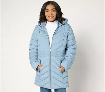 💥QthtVC Last Day Christmas Sale!!!🎉Suthtsan Graver Water-Resistant Quilted Jacket With Hood & Waist Detail