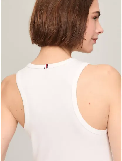 Slim Fit Solid Ribbed Stretch Tank Top