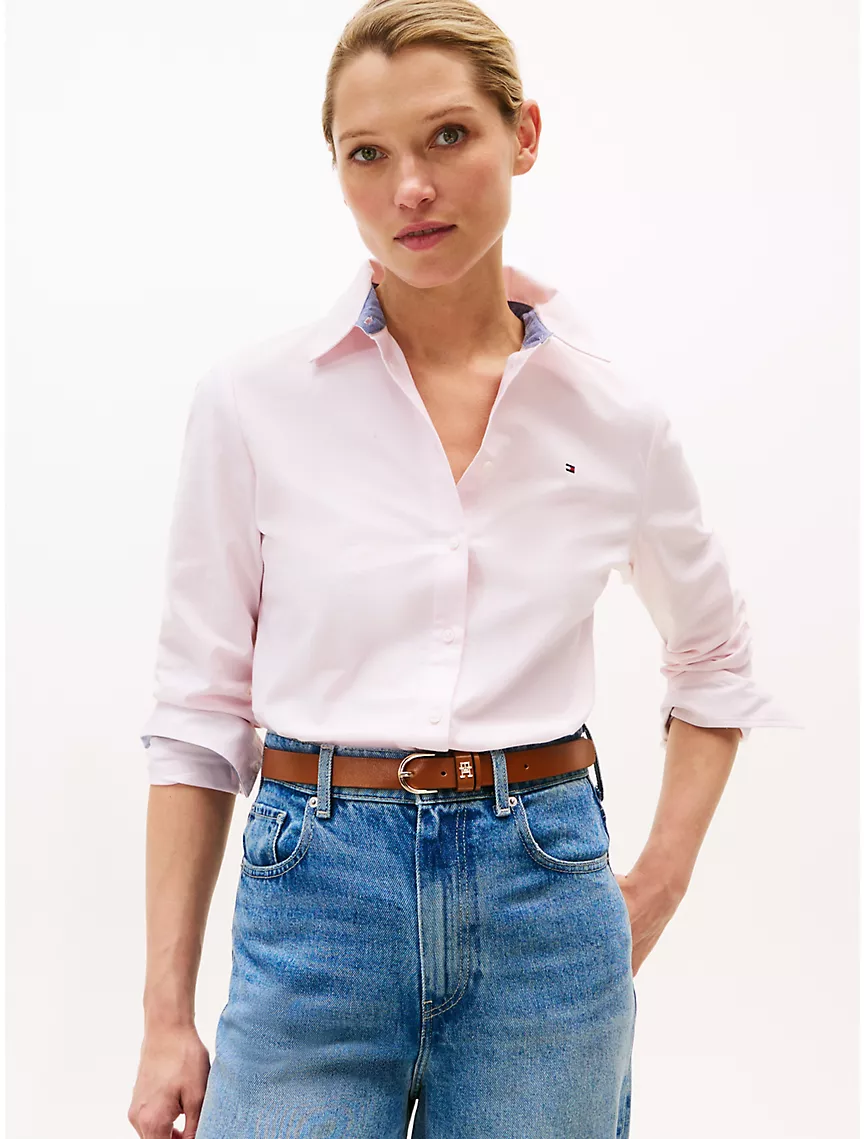 Regular Fit Solid Stretch Oxford Shirt
