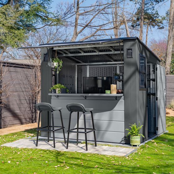 Suncast 8 ft. x 7 ft. Cabana Storage and Entertainment Shed