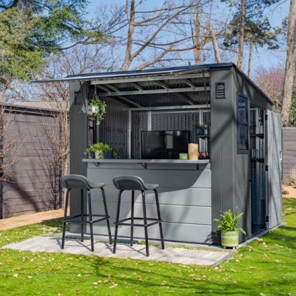 Suncast 8 ft. x 7 ft. Cabana Storage and Entertainment Shed