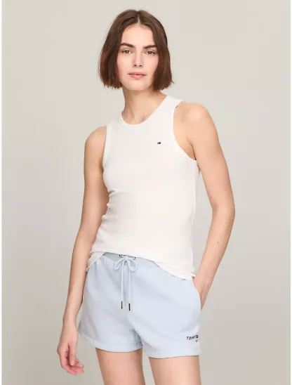 Slim Fit Solid Ribbed Stretch Tank Top