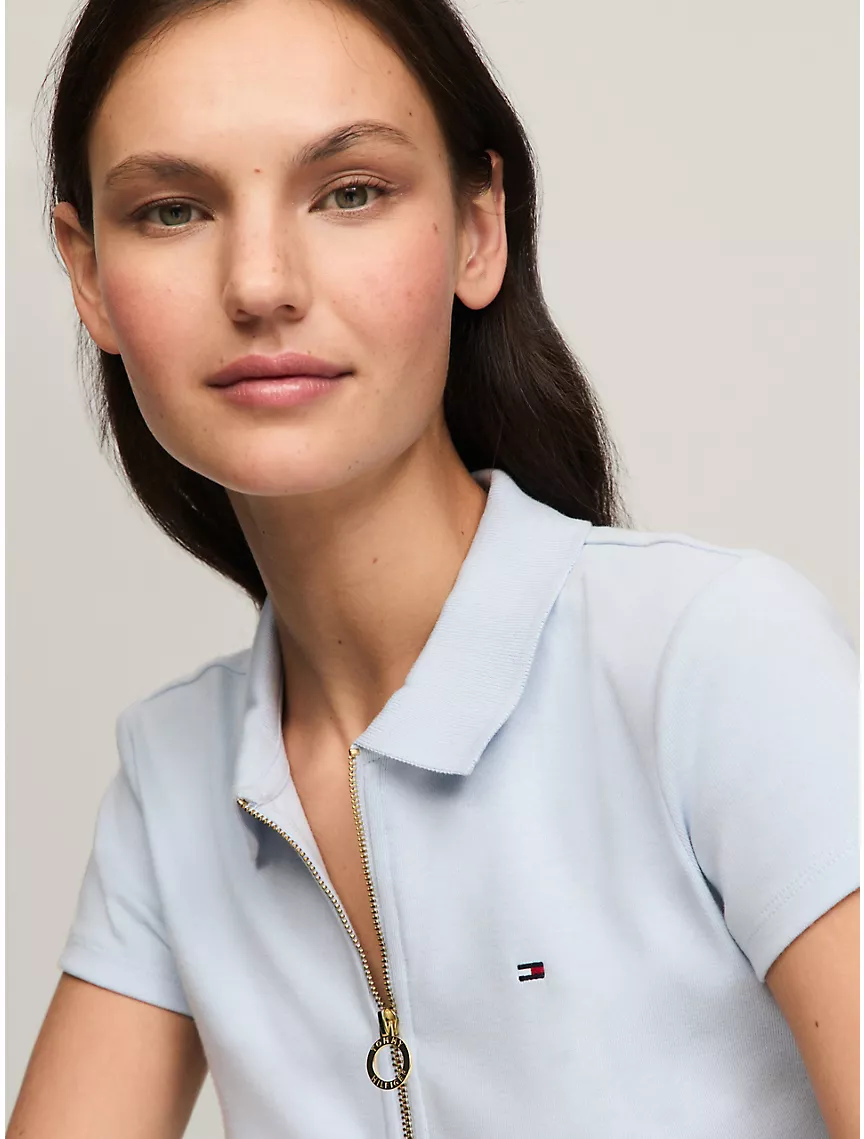 Slim Fit Zip Polo
