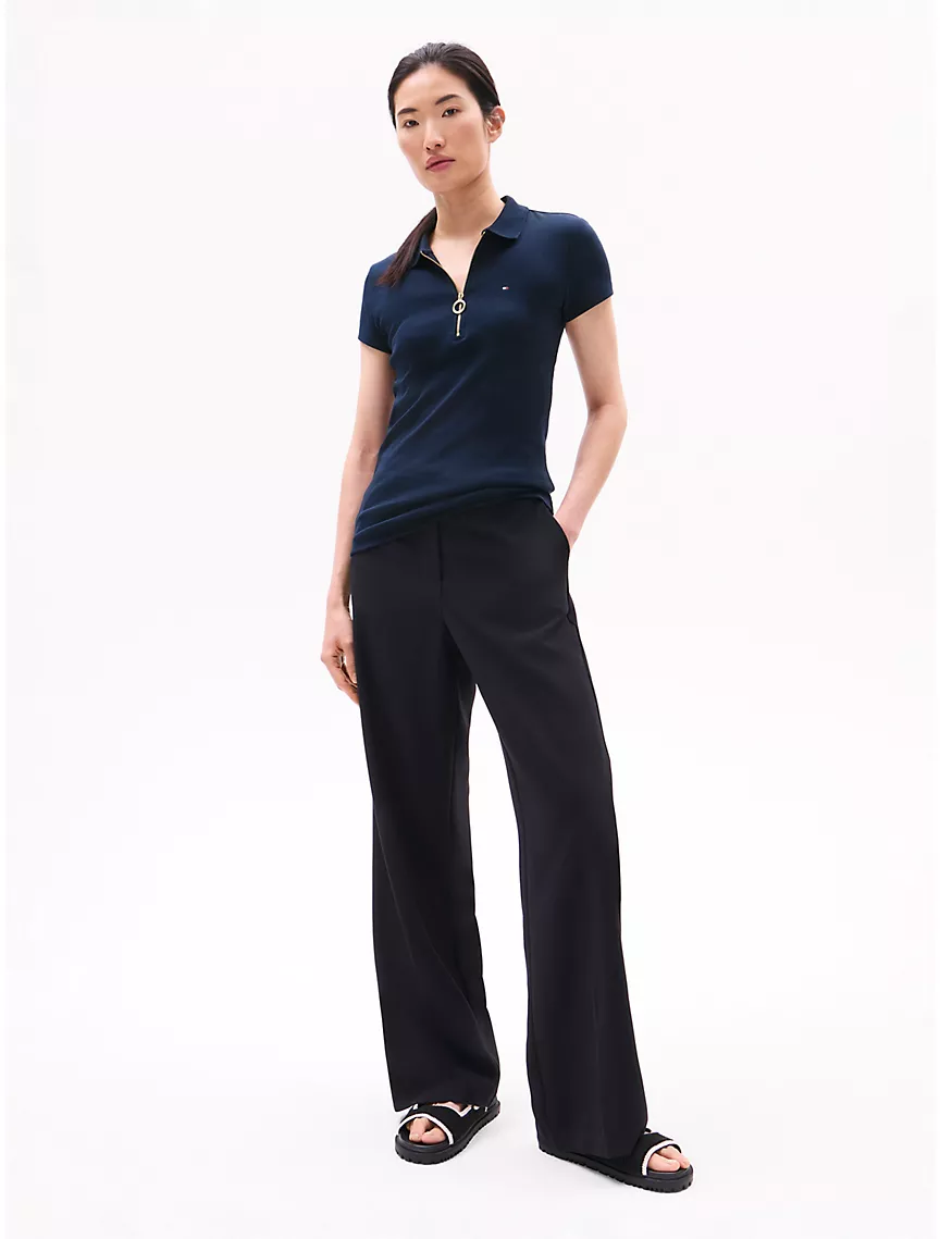 Slim Fit Zip Polo