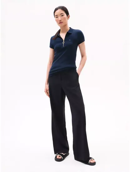 Slim Fit Zip Polo