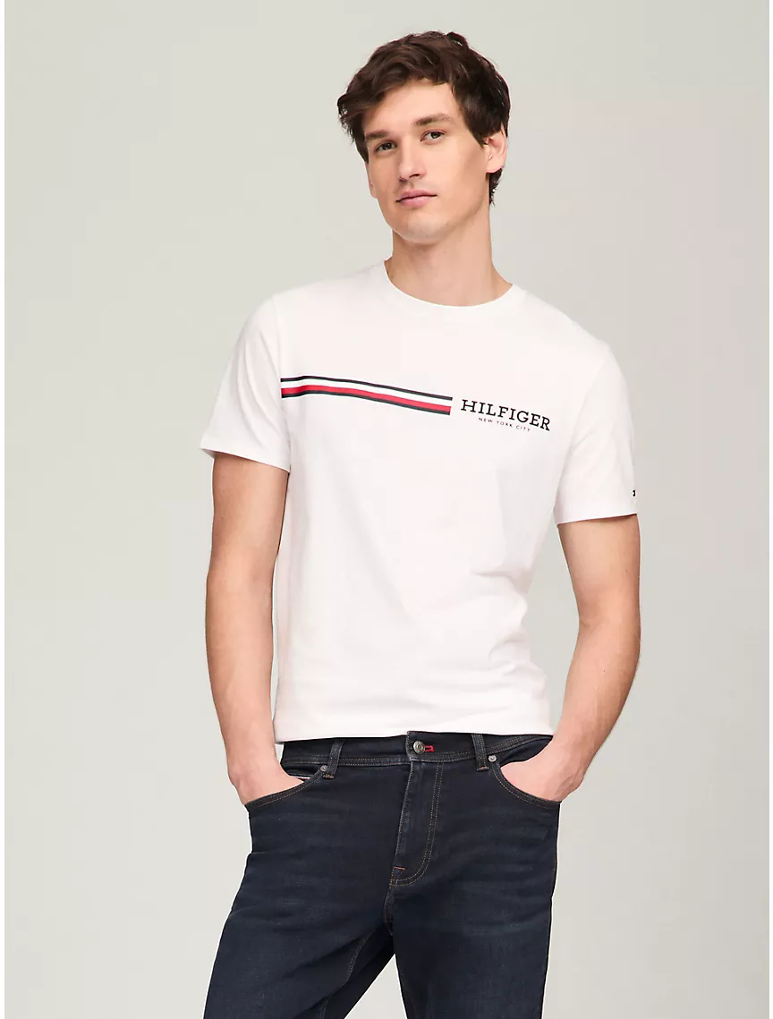Signature hilthtfiger Stripe Graphic T-Shirt