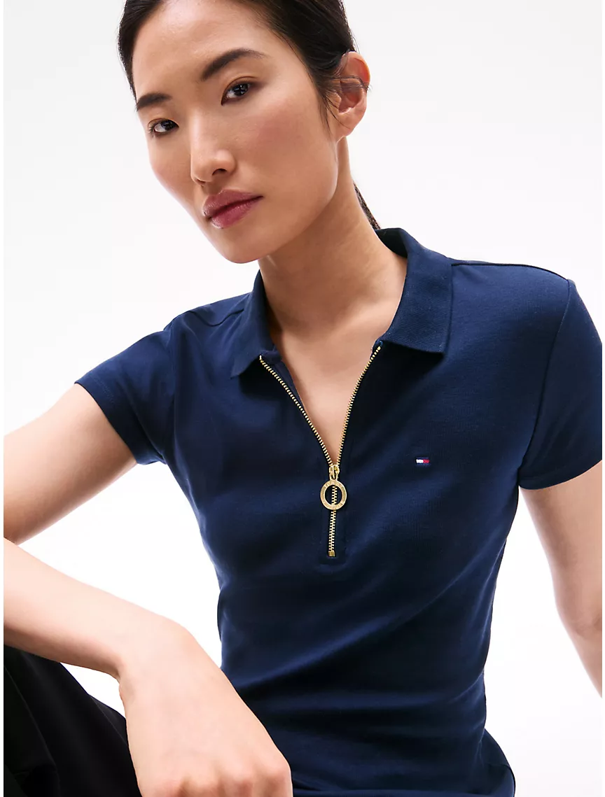 Slim Fit Zip Polo